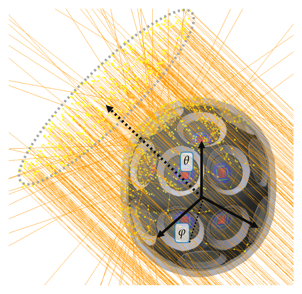 mDOM illuminated by a disk emitter