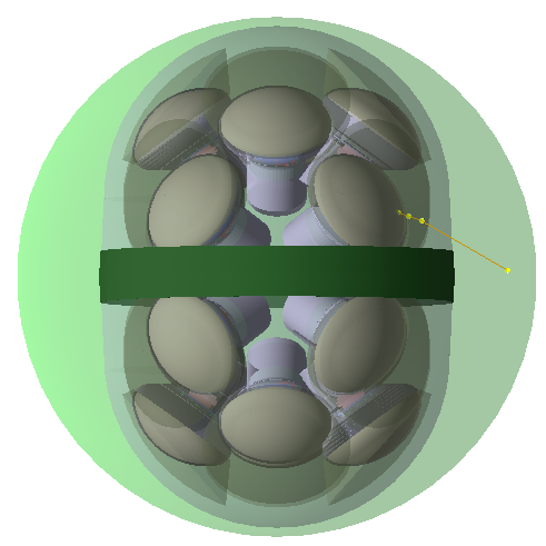 Cross section of simple mDOM PMT model
